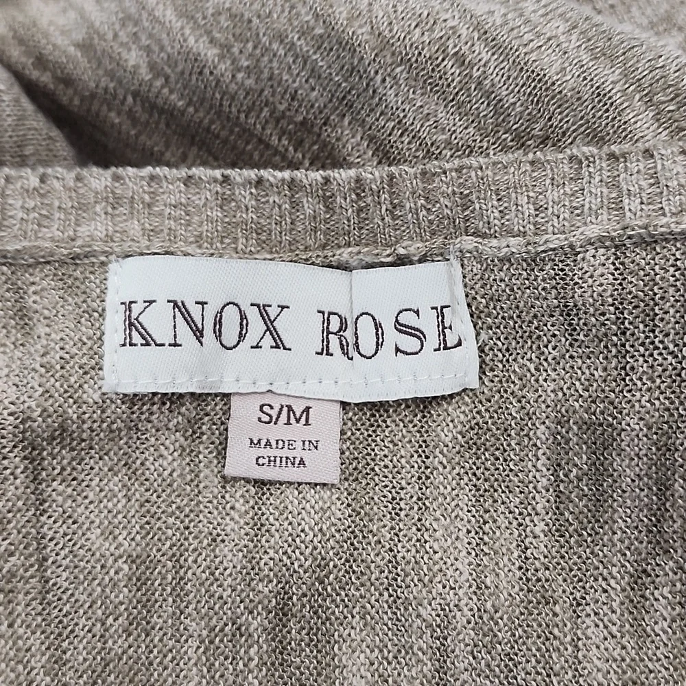 Knox Rose Crew Neck Brown Poncho Sweater Women's S/M